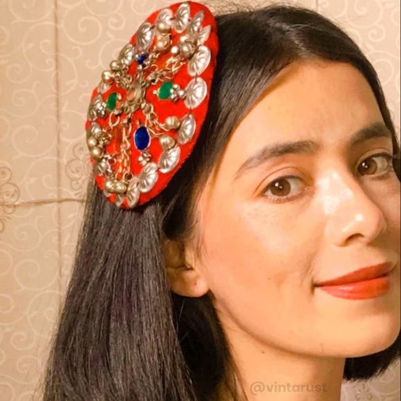 Red Ertugrul Inspired Hair Clip: Handmade Tribal Hair Pin main image 10